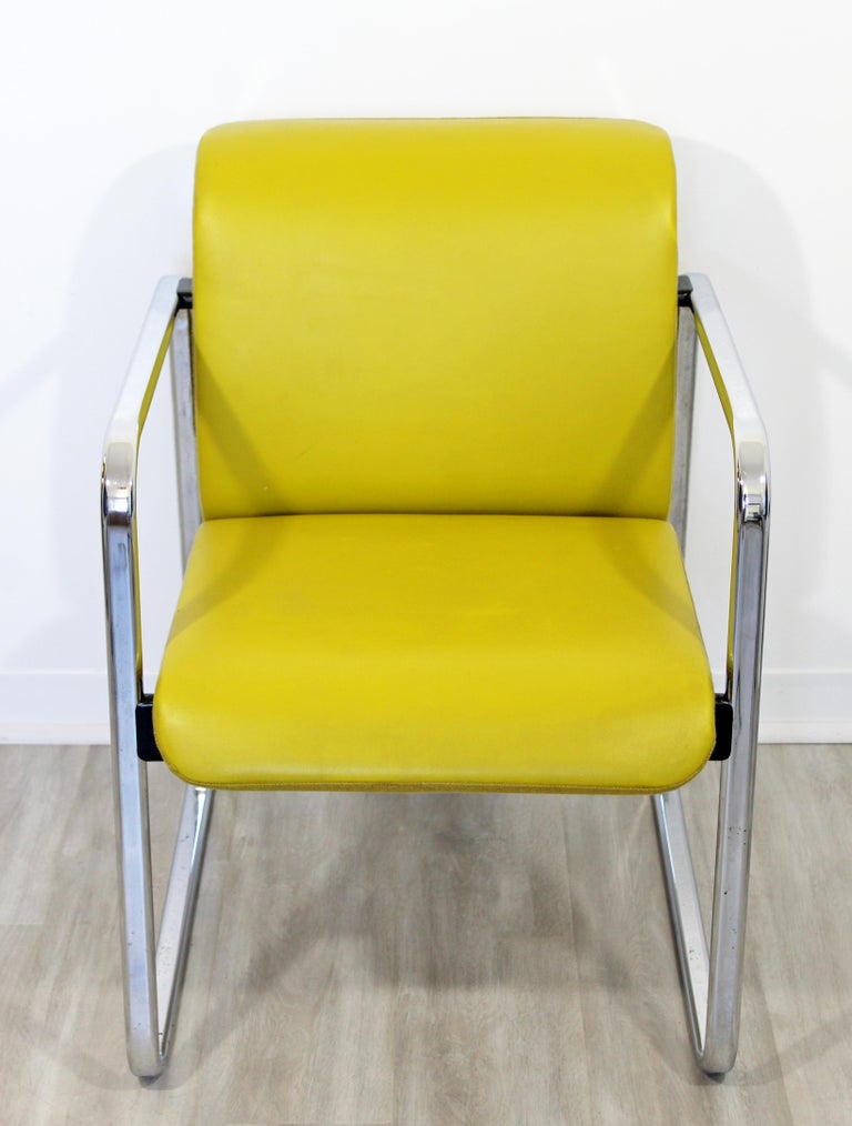 MidCentury Modern Peter Protzman Herman Miller Yellow Leather Chrome