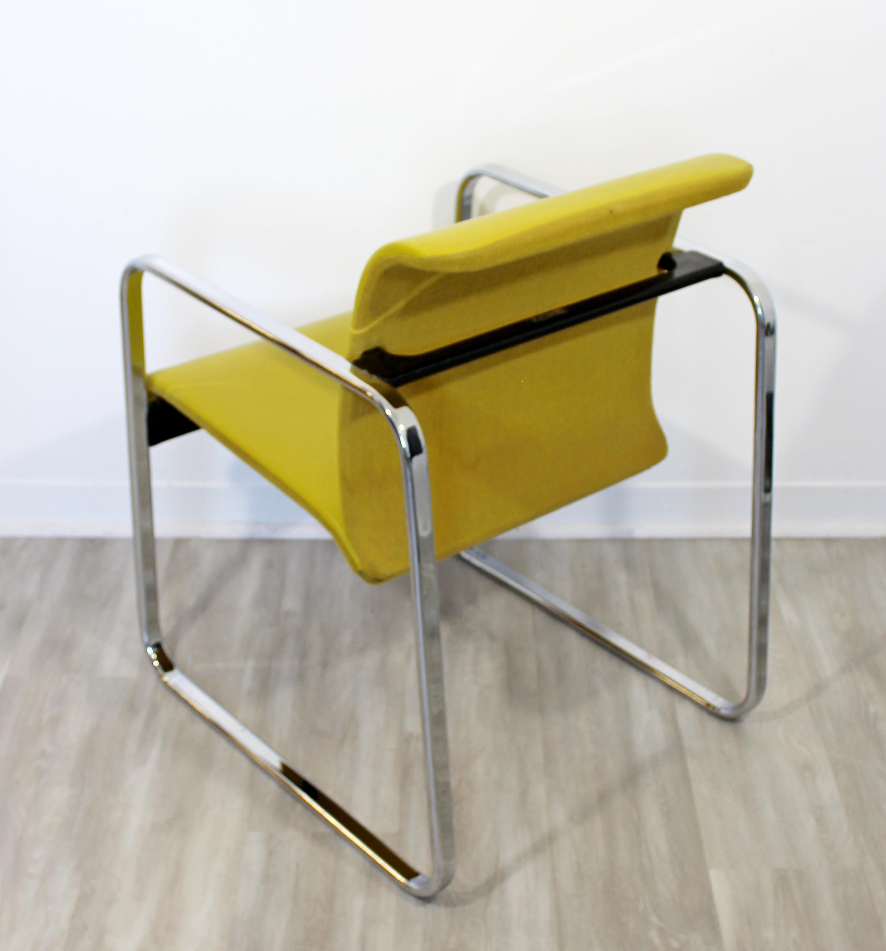 Mid-Century Modern Peter Protzman Herman Miller Yellow Leather Chrome Chair 1