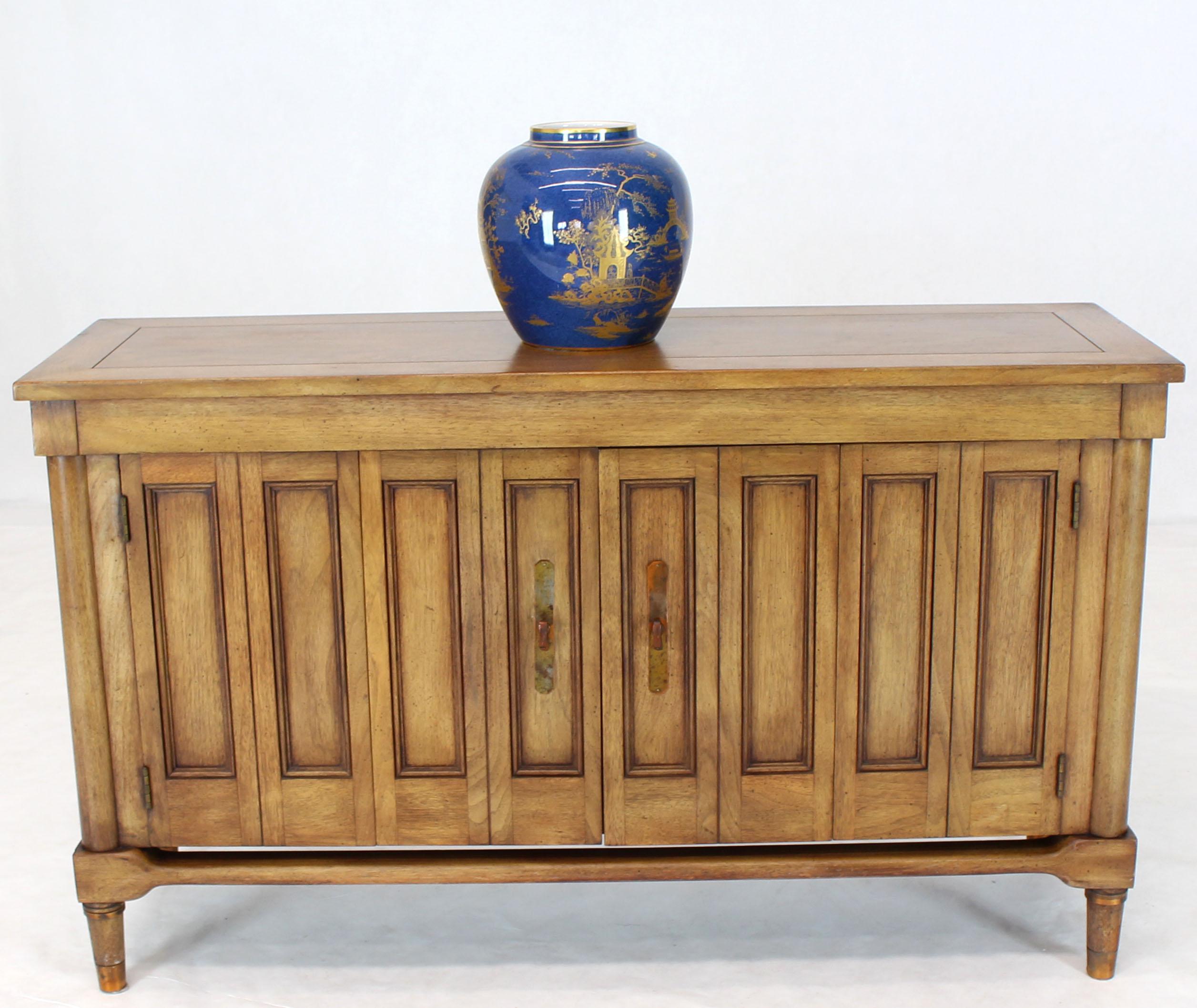 American Mid-Century Modern Petit Fruitwood Credenza with Double Accordion Doors