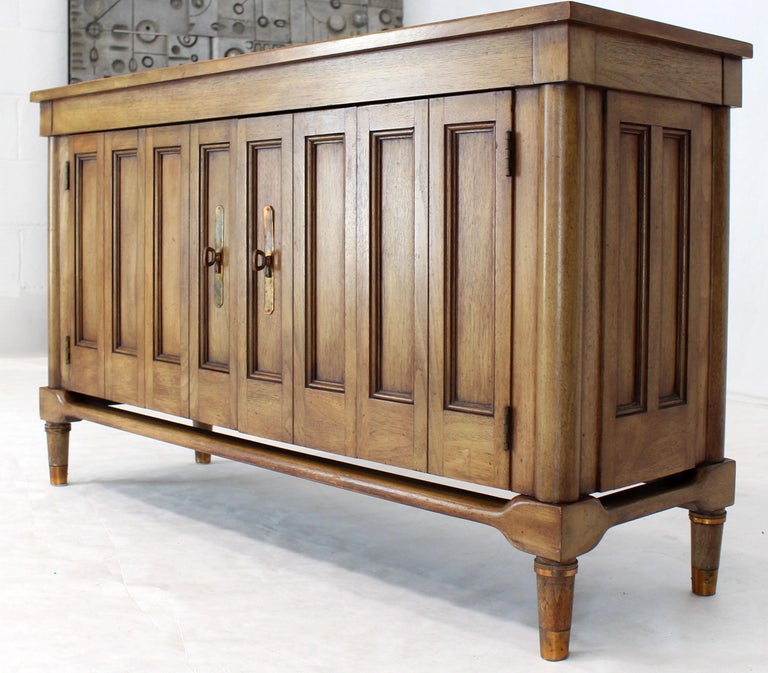 Mid Century Modern Petit Fruitwood Credenza With Double Accordion