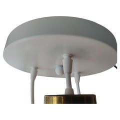 Mid Century Modern Brass 3 Light Pendant Chandelier Manner of Paavo Tynell