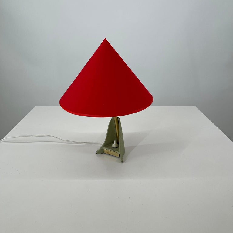 Metal Mid-Century Modern Petite Table Night Stand Lamp by Rupert Nikoll, Austria 1950s For Sale