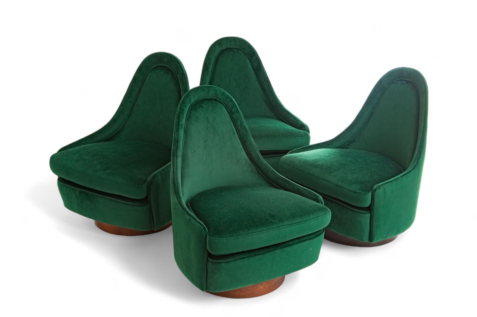 Petites chaises longues pivotantes et modernes du milieu du siècle dernier de Milo Baughman en vente 2