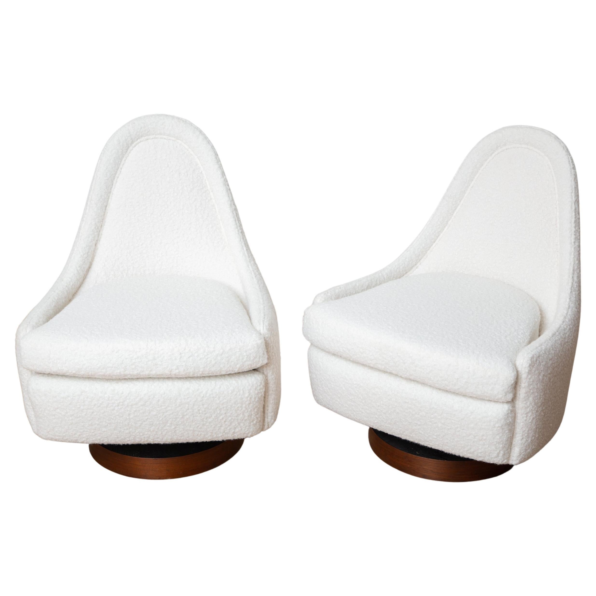 Mid-Century Modern Petite Tilt and Swivel Lounge Chairs by Milo Baughman