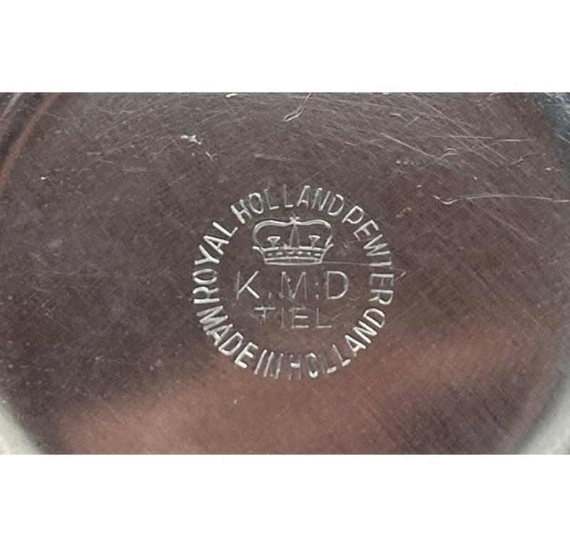 Ciotola in peltro moderna di metà secolo con coperchio di K.M. A., 1960 in vendita 3