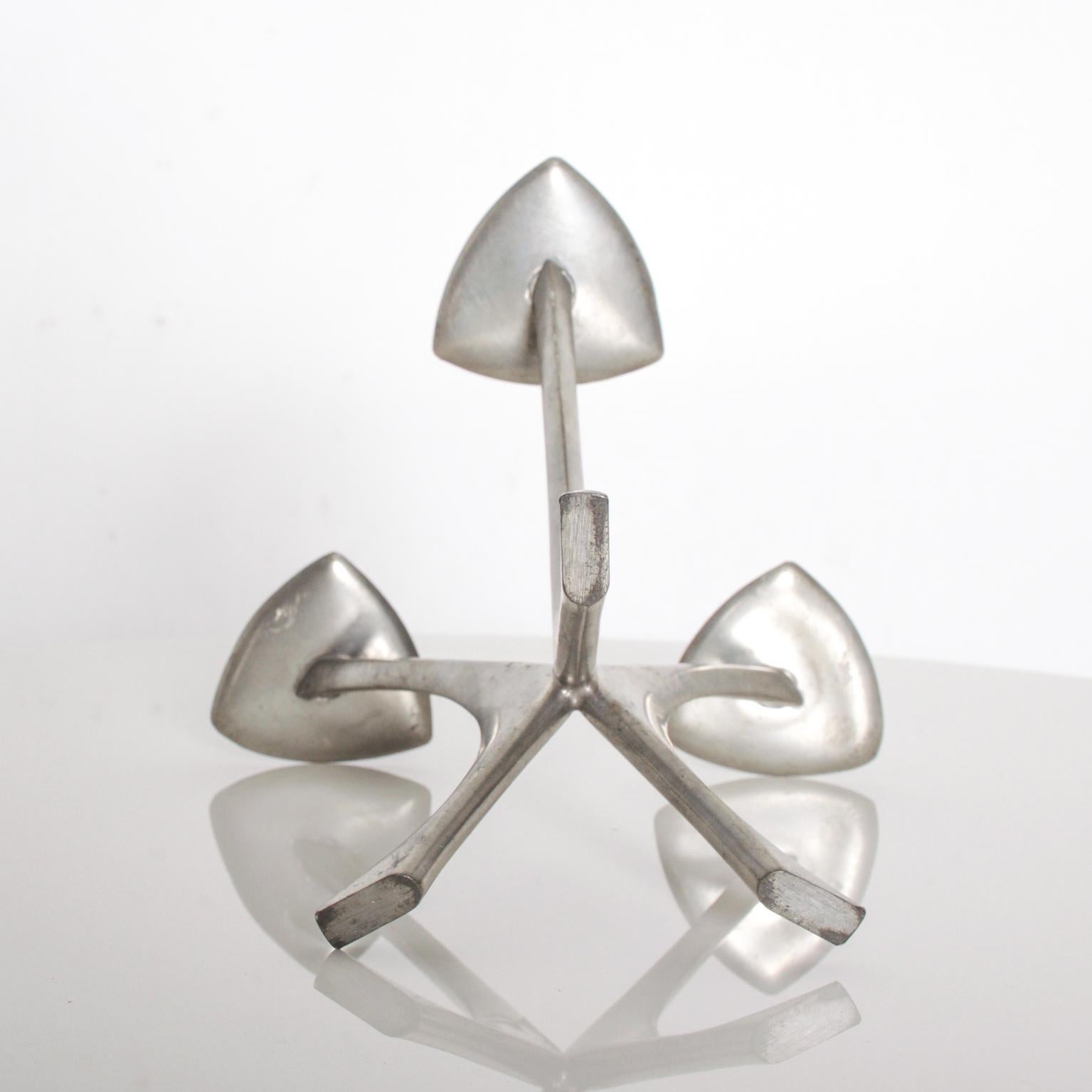 1950s Modern Candelabra Trio B M Pewter Norway Bon état à Chula Vista, CA