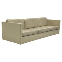 Mid-Century Modern Pfister Cube 3 seat Sofa by Knoll in Tan Leather