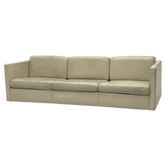 Mid-Century Modern Pfister Cube 3 seat Sofa by Knoll in Tan Leather