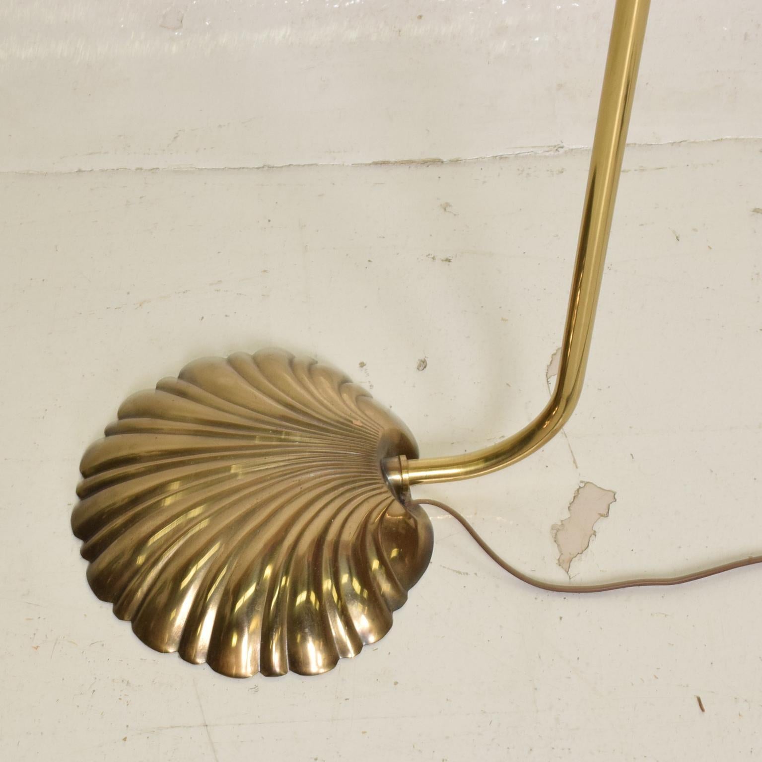 Late 20th Century Mid-Century Modern Pharmacy Reading Floor Lamp Brass Seashell Shape