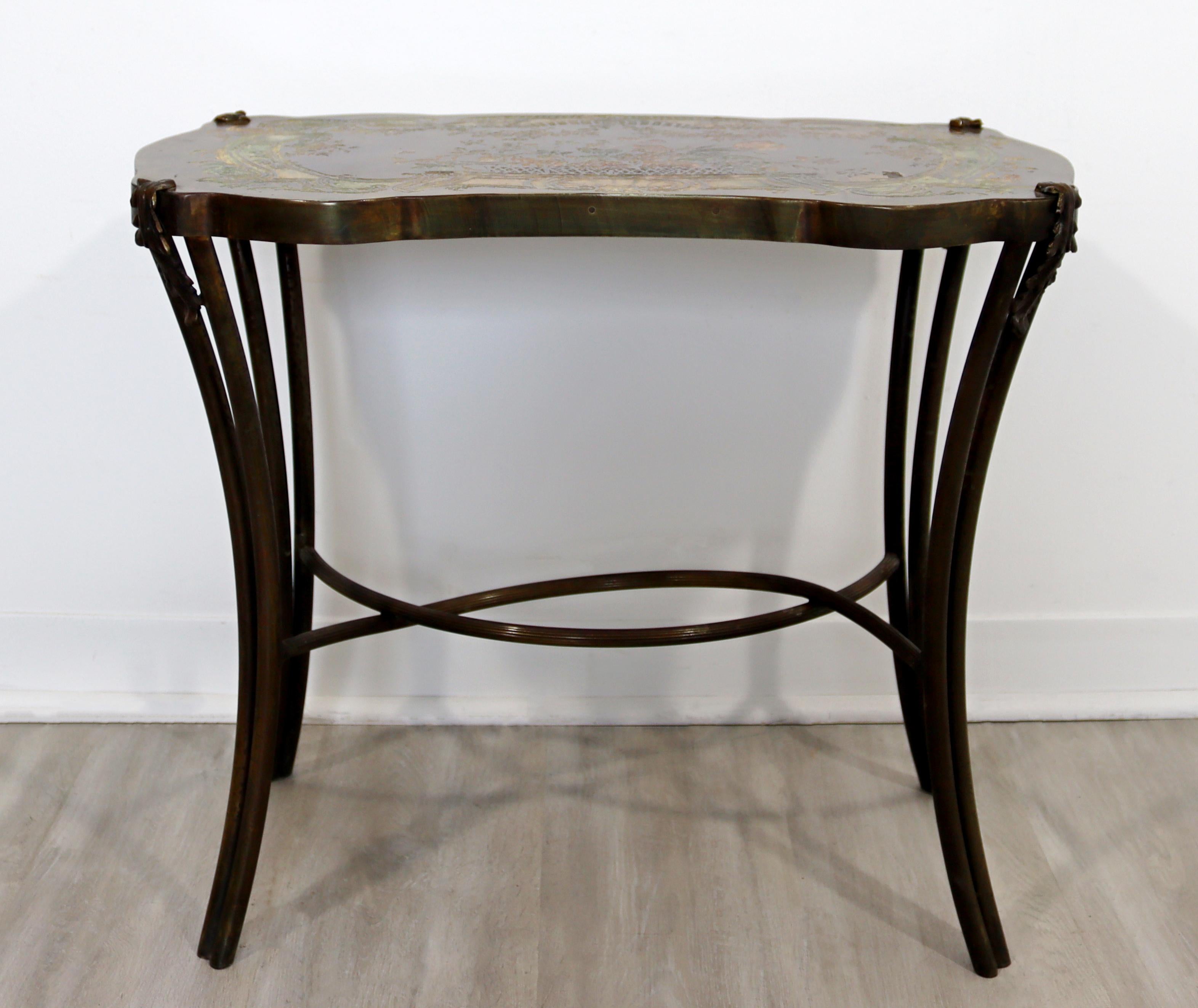 For your consideration is an absolutely incredible, acid etched occasional table, 