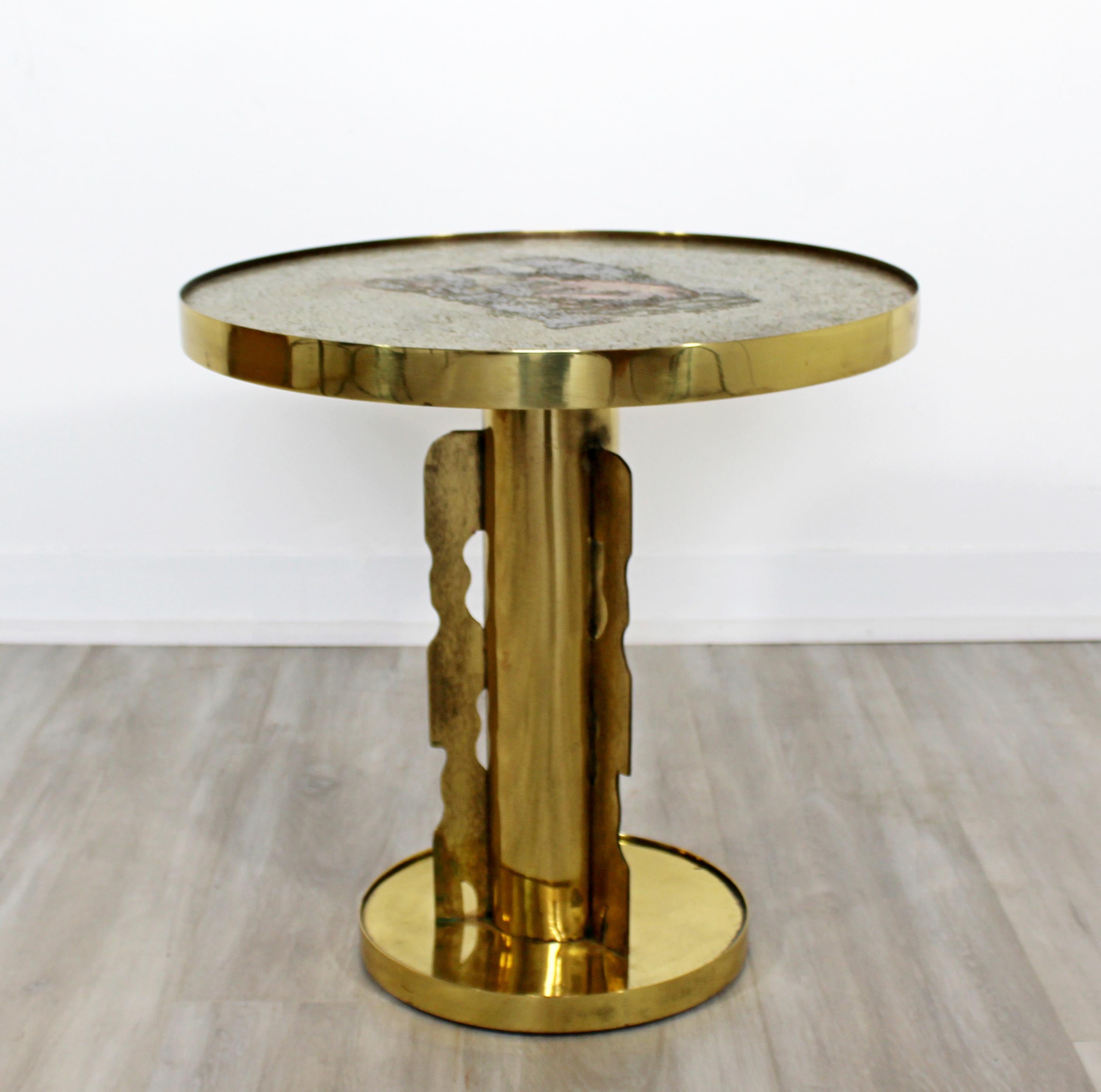 Mid-20th Century Mid-Century Modern Philip Kelvin Laverne Brass Signed Occasional End Table 1960s