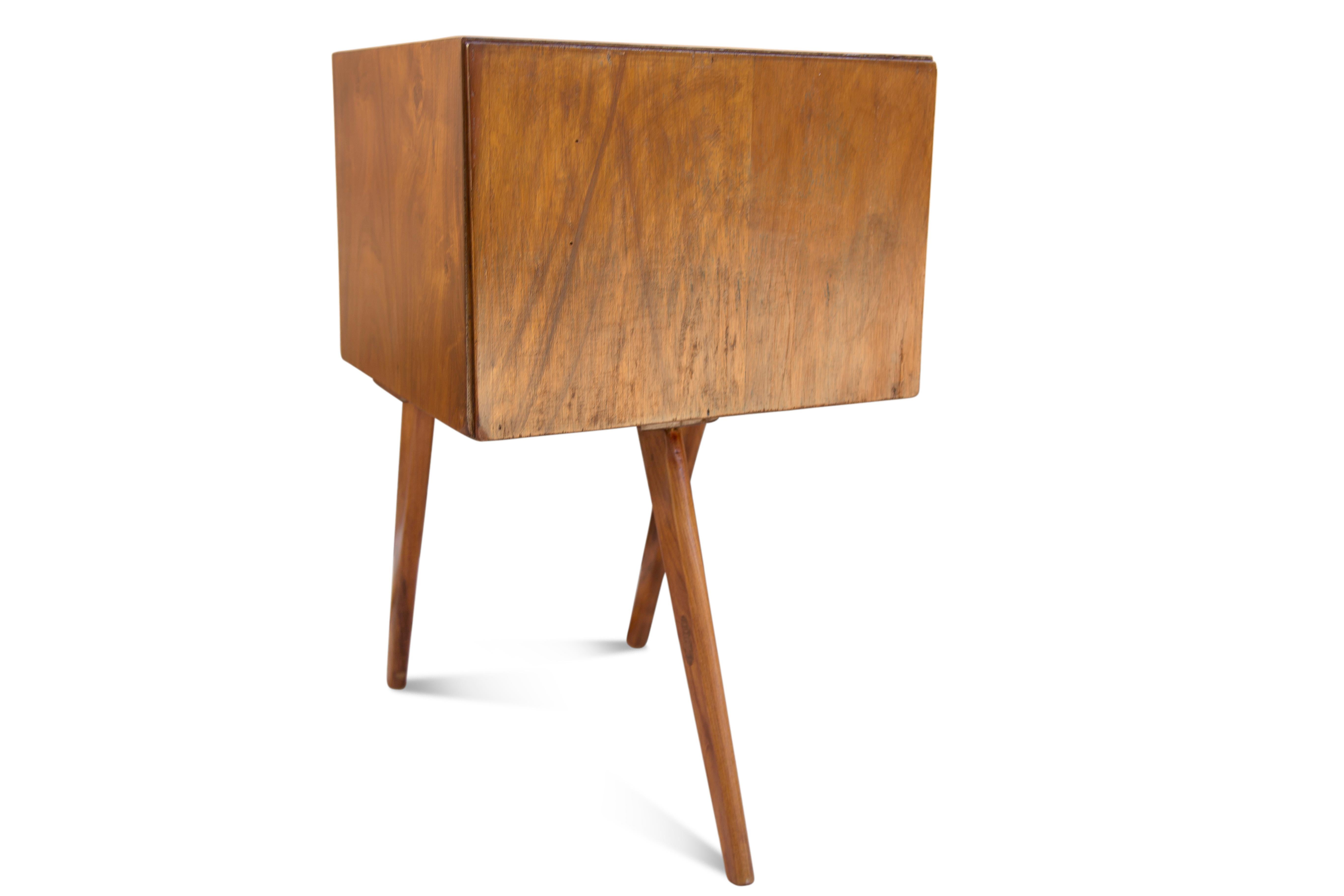 Woodwork Mid-Century Modern Corner Table in Caviuna Hardwood, 1950s