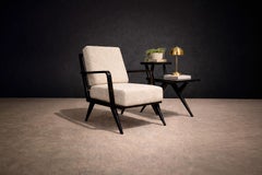 Mid-Century Modern Phone Table in Wood, Black & White, 1950s, Brazil