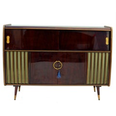 Vintage Mid-Century Modern Phonograph Stereo Console and Bar Cabinet, 1950s