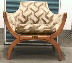 Mid-Century Modern Phyllis Morris Cerune Throne Chairs, Jack Lenor Larsen velvet