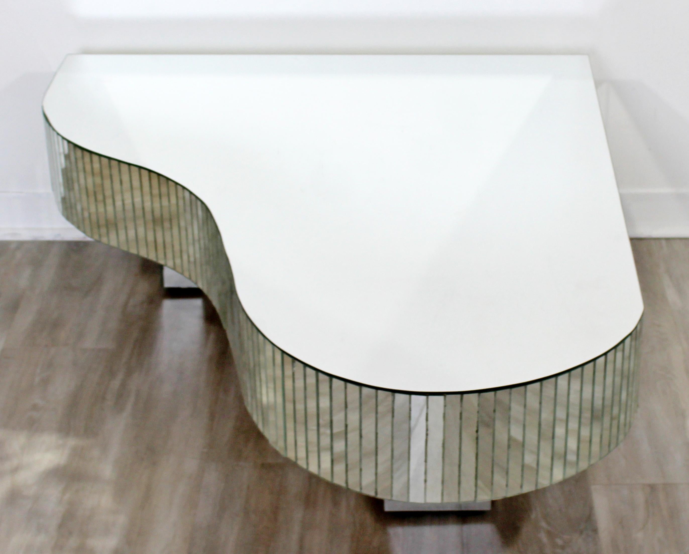 Mid-Century Modern Piano Shaped Mirrored Cocktail Coffee Table, 1970s 3