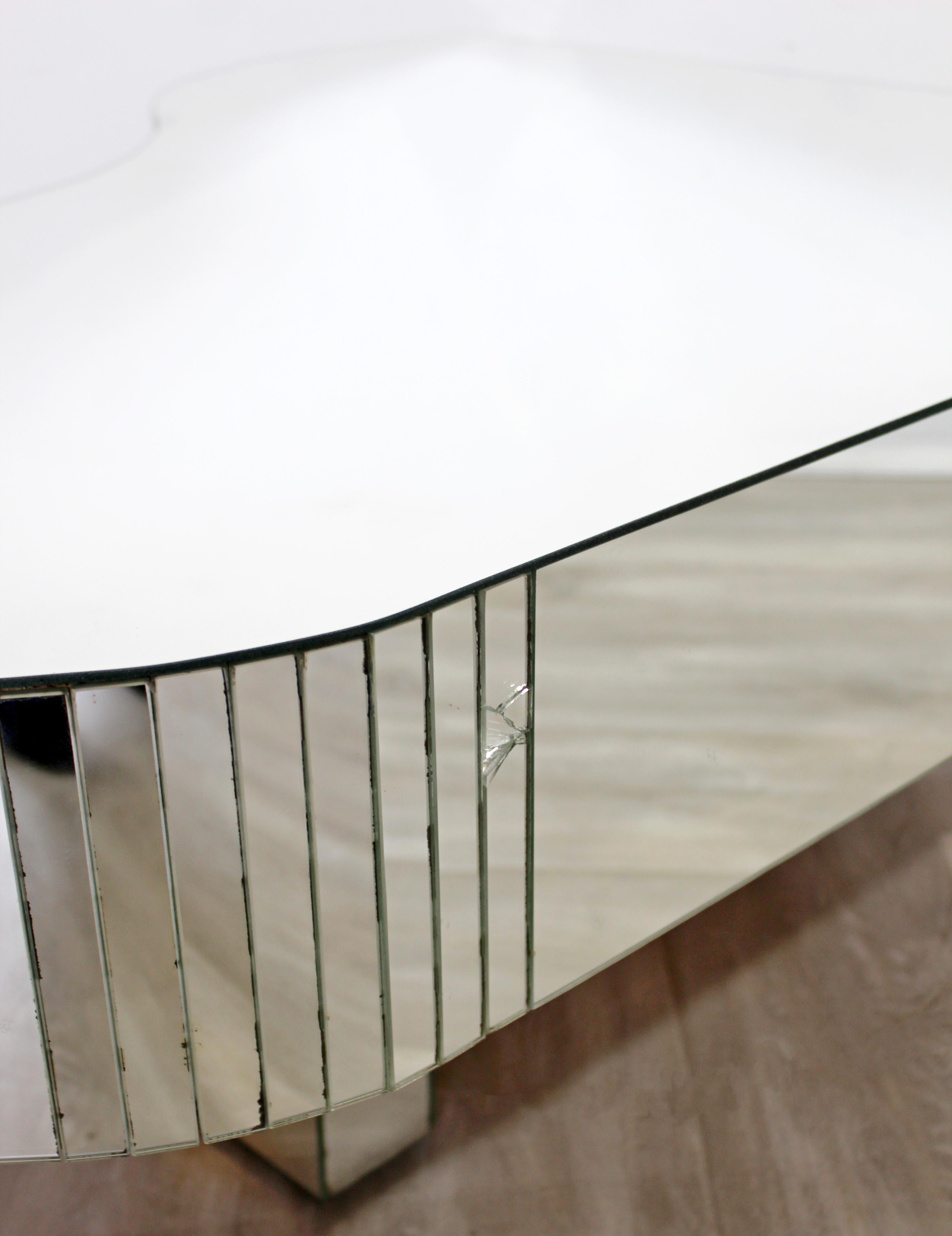 Mid-Century Modern Piano Shaped Mirrored Cocktail Coffee Table, 1970s 6