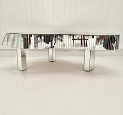 Mid-Century Modern Piano Shaped Mirrored Cocktail Coffee Table, 1970s