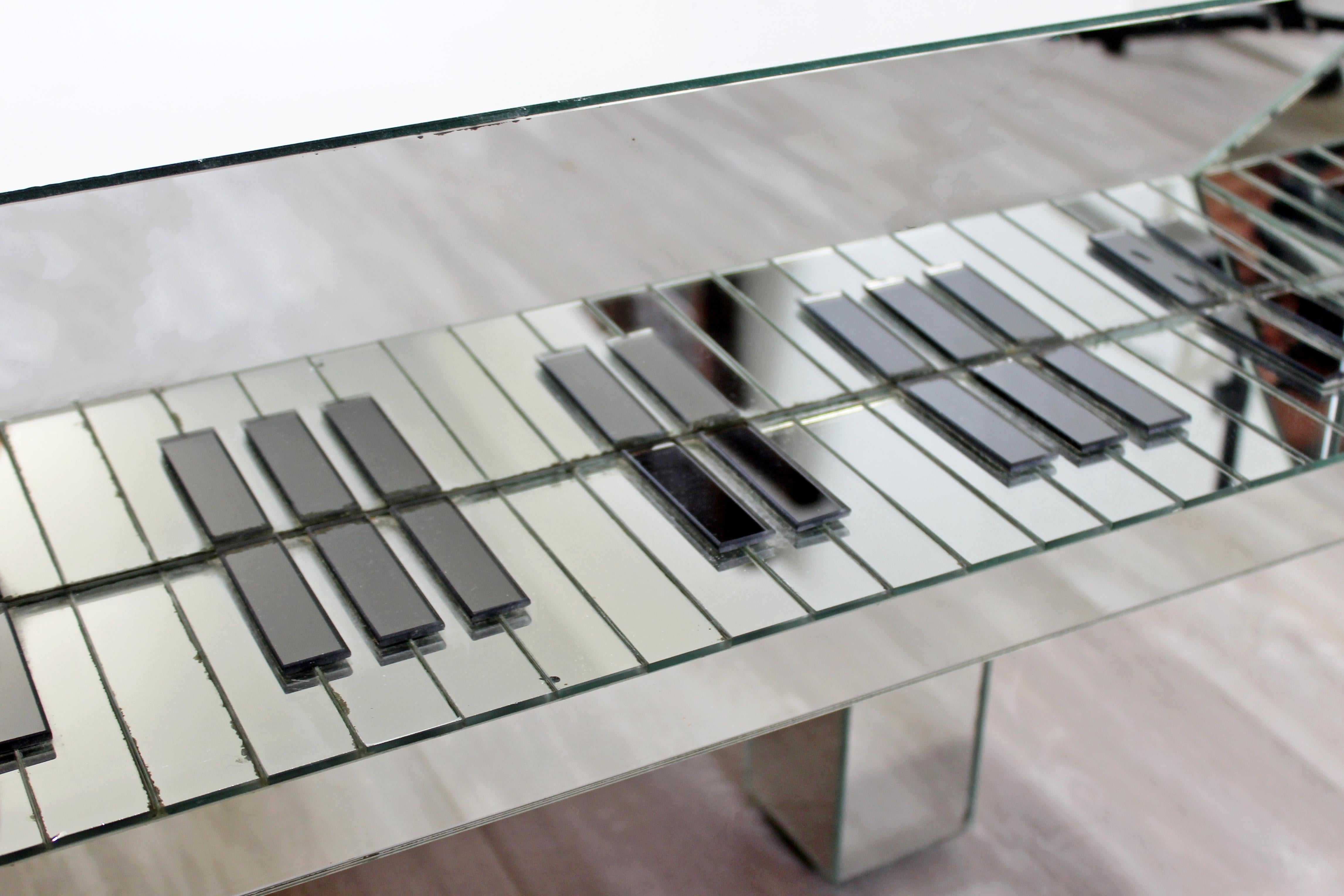 mirrored piano coffee table