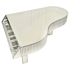 Tavolino da caffè con specchio a forma di pianoforte, anni '70