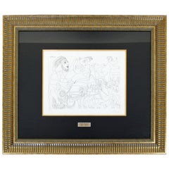 Mid-Century Modern Picasso Horses Et. Al 347 Series 7/50 Signed Framed 1940s