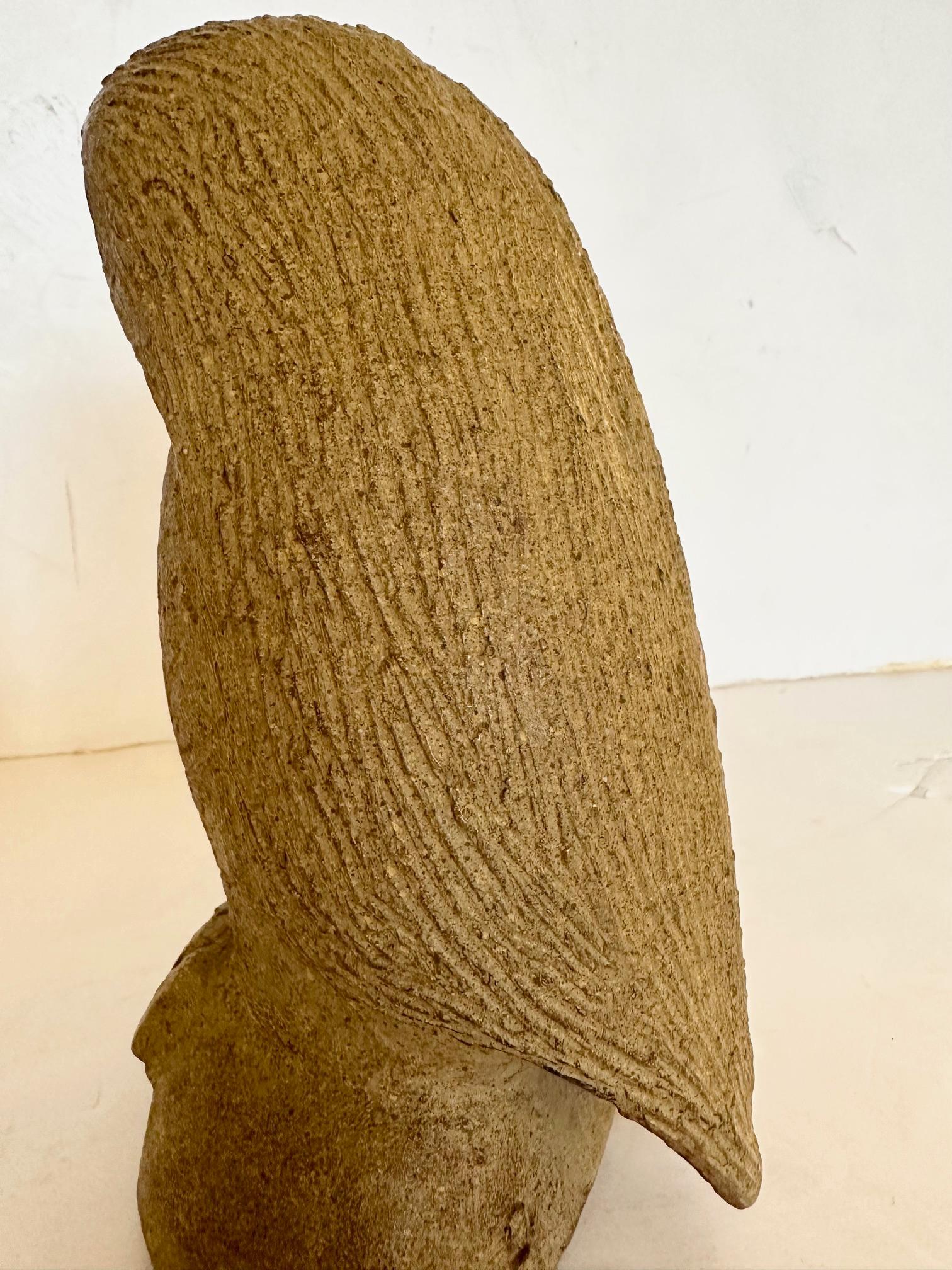 Mid Century Modern Picasso Stil Steingut Keramik Skulptur der Eule im Zustand „Gut“ im Angebot in Hopewell, NJ