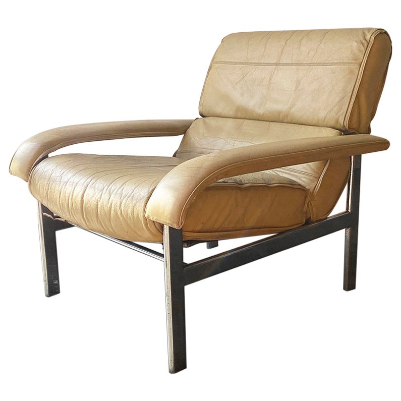 Moderner Pieff-Loungesessel aus Leder "Gamma" von Tim Bates aus der Jahrhundertmitte