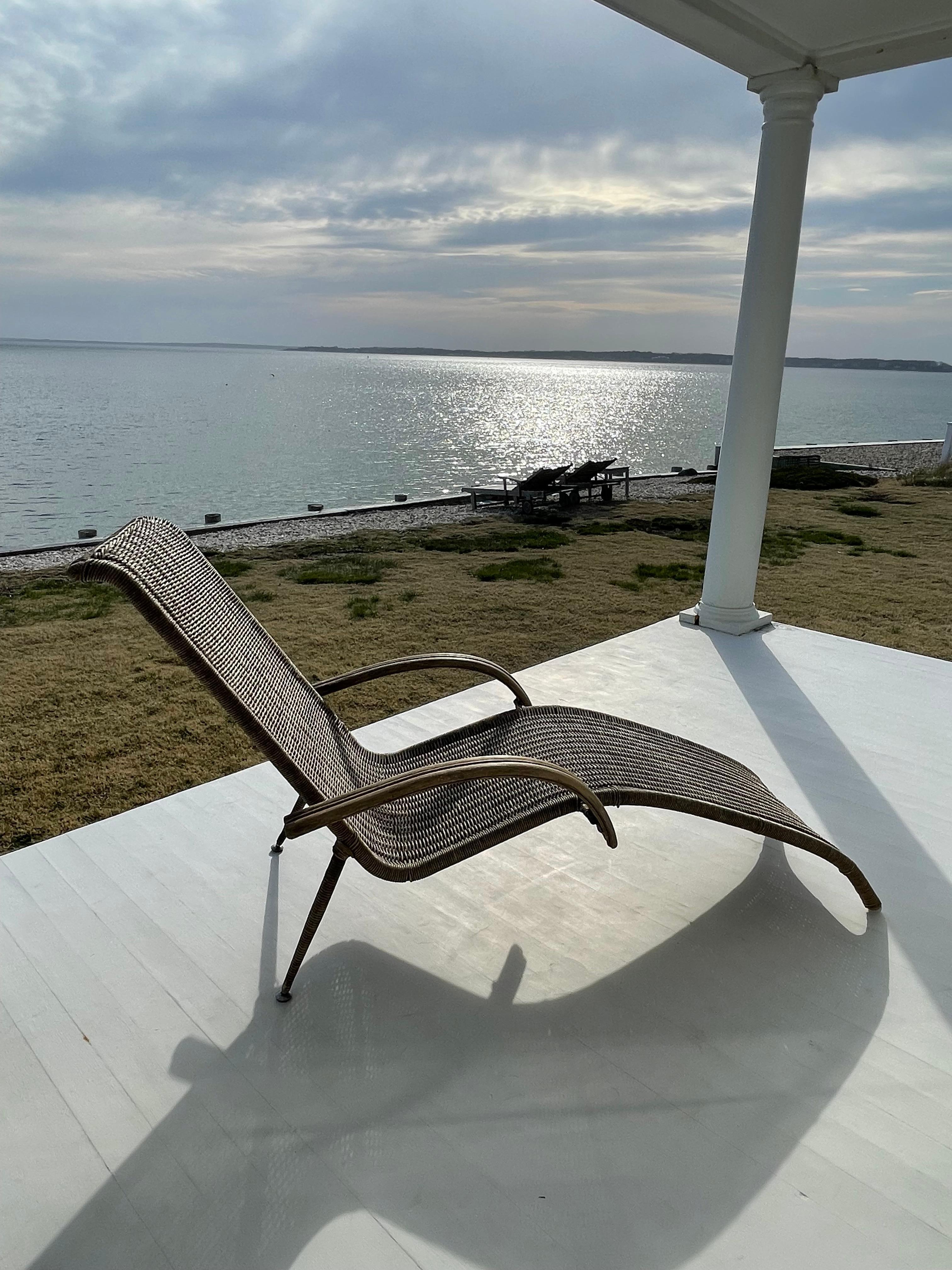 Mid Century Modern Pier 1 Wicker und Rattan Chaise Lounge im Angebot 7