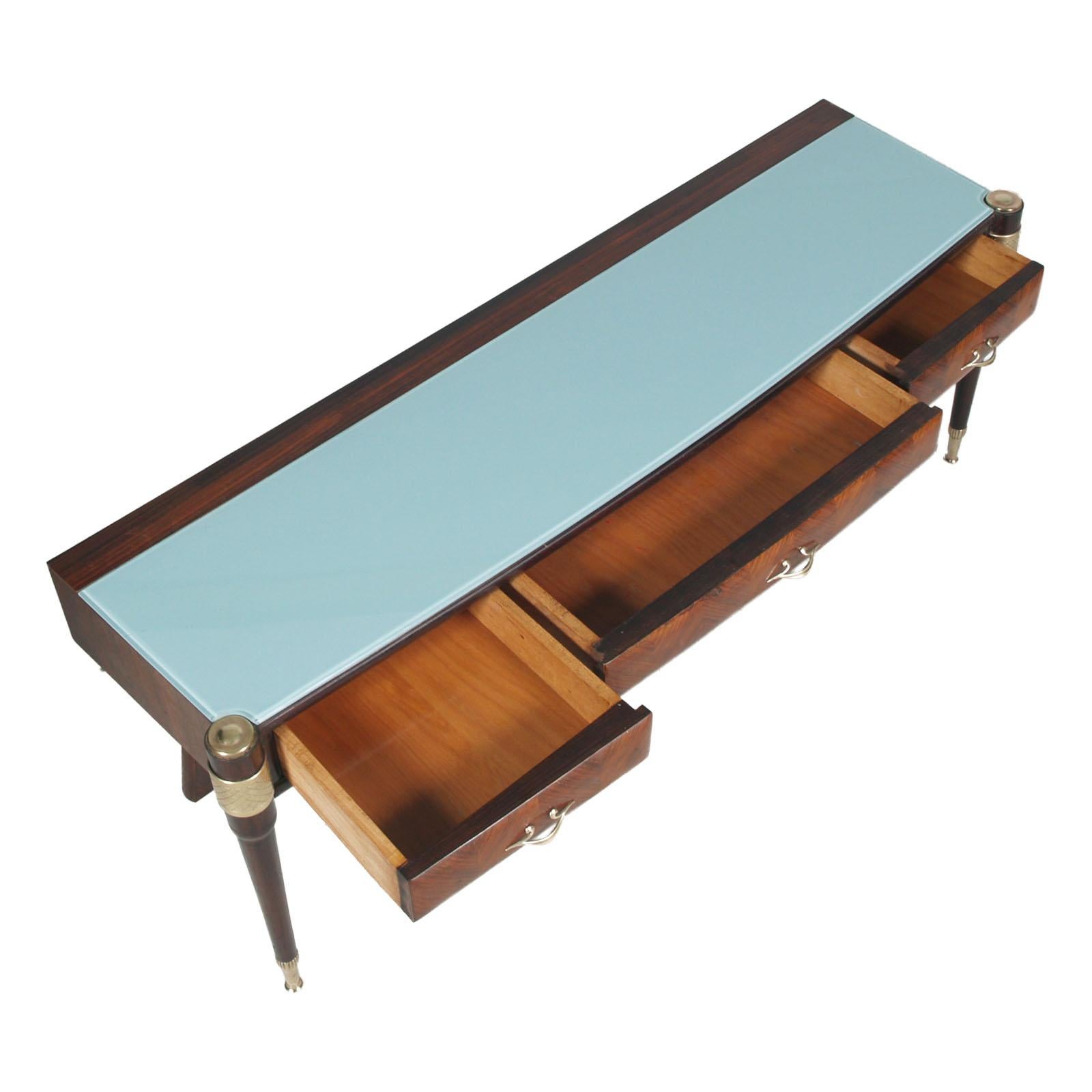 Gilt Mid-Century Modern Pier Luigi Colli Mirrored Console, Vanity, Italy, from Cantu For Sale