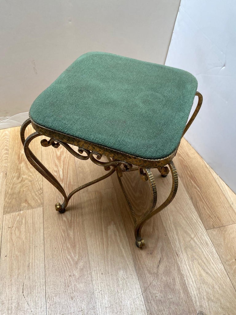 MidCentury Modern Pier Luigi Colli Wrought Iron Foot Stool For Sale at