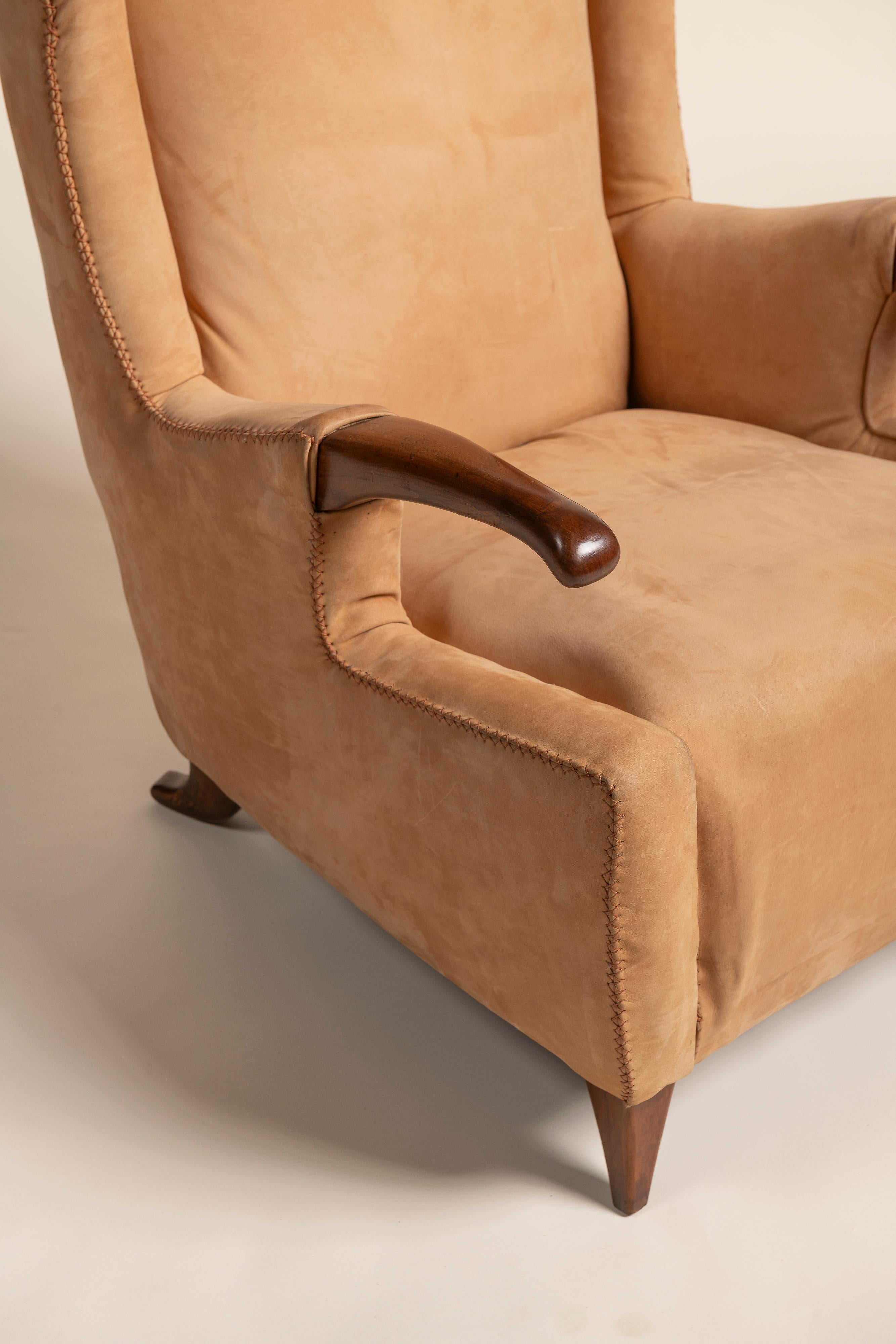 European Mid-Century Modern Pier Luigi Collie Armchair, Mod. 505, Italy For Sale