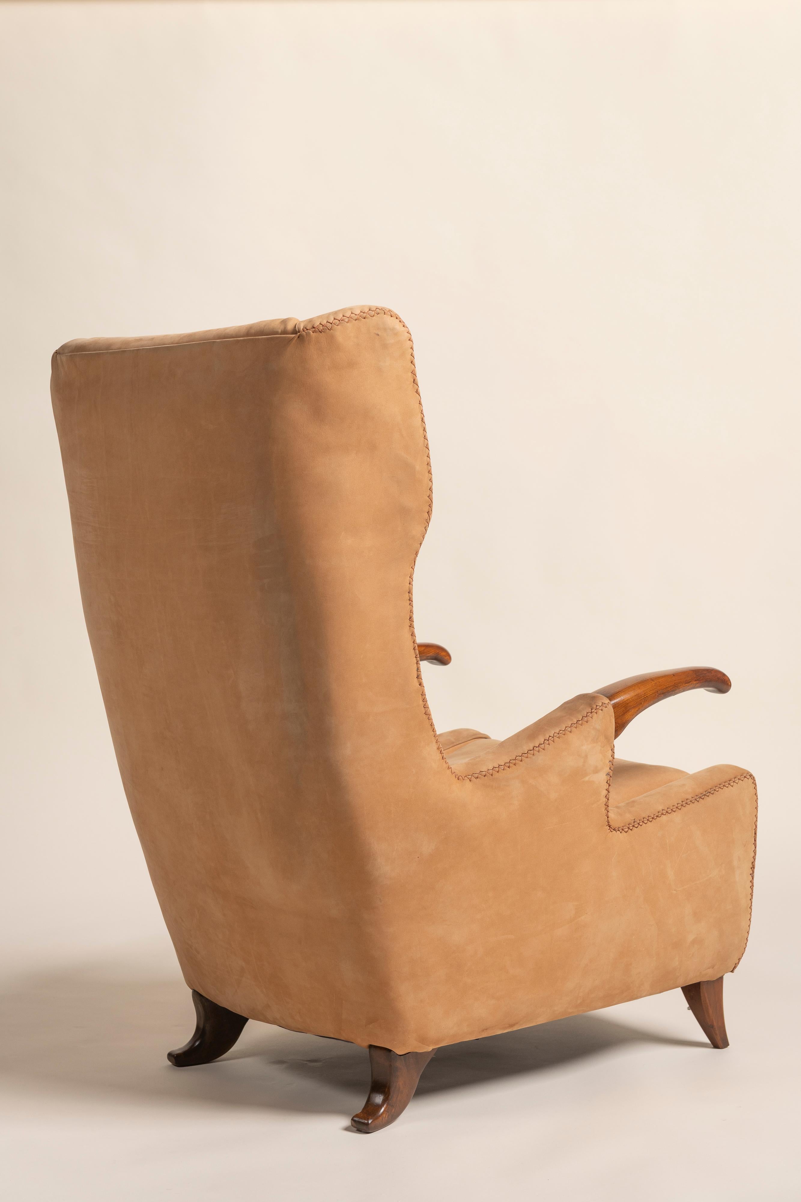 Hand-Crafted Mid-Century Modern Pier Luigi Collie Armchair, Mod. 505, Italy For Sale