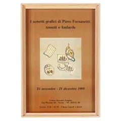 Mid-Century Modern Piero Fornasetti Exhibition Poster, Decorative Art, Framed