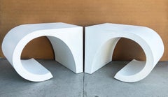 Mid-Century Modern Pierre Cardin Inspired Side Tables, Lacquered Fiber-Cloth