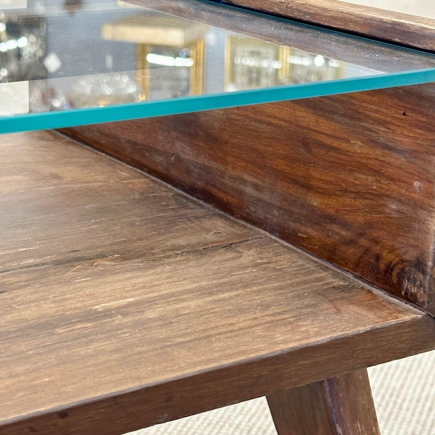Mid-Century Modern Pierre Jeanneret Glass Coffee / Cocktail Table, France, 1960s 4
