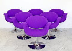 Mid-Century Modern Pierre Paulin Artifort Set of Six Tulip Dining Chairs 1960s