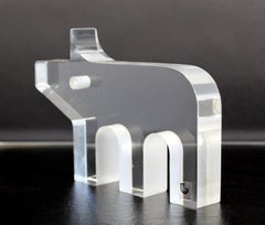 Mid-Century Modern Pig Lucite Table Sculpture Silvio Russo for Guzzini, 1970s
