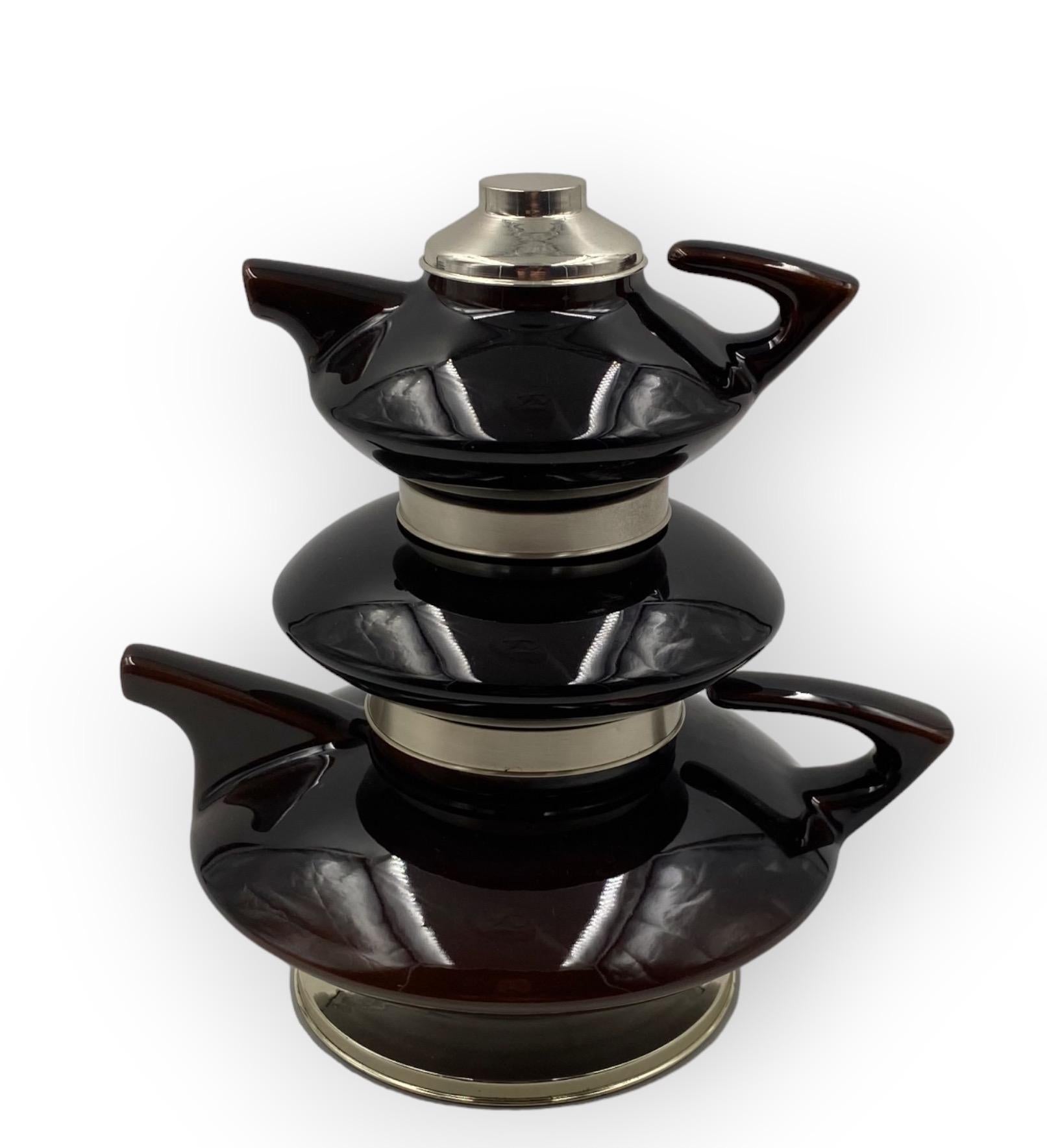 Mid-century modern piled up Tea set, SC3 Italy 1970s For Sale 4