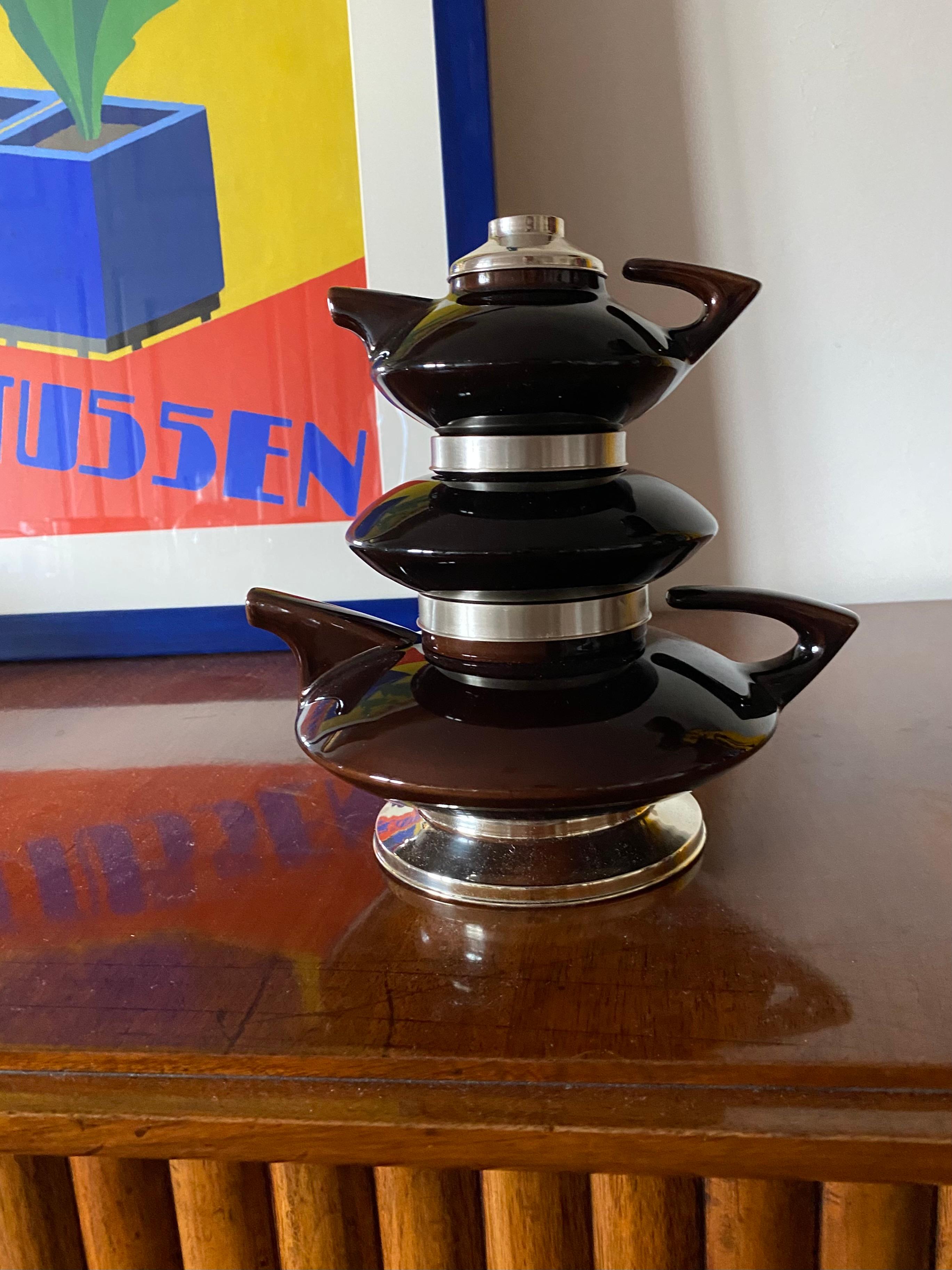 Space Age Mid-century modern piled up Tea set, SC3 Italy 1970s For Sale