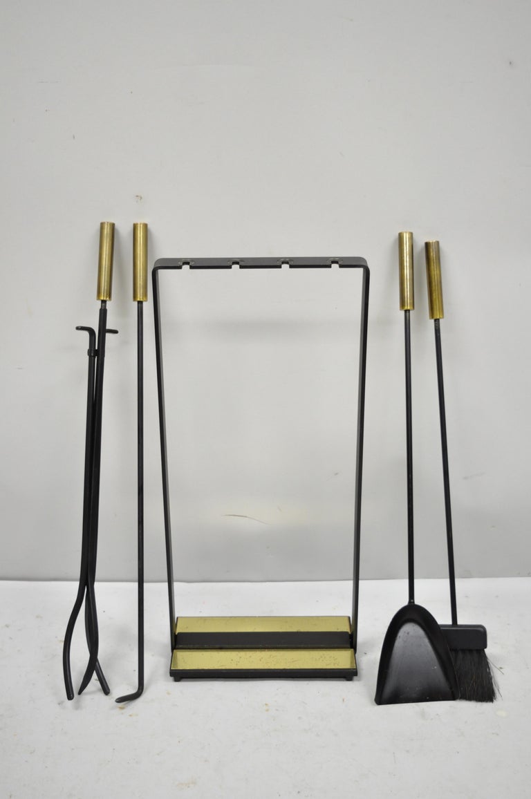 MidCentury Modern Pilgrim Cast Iron Brass Minimalist Fireplace Tool