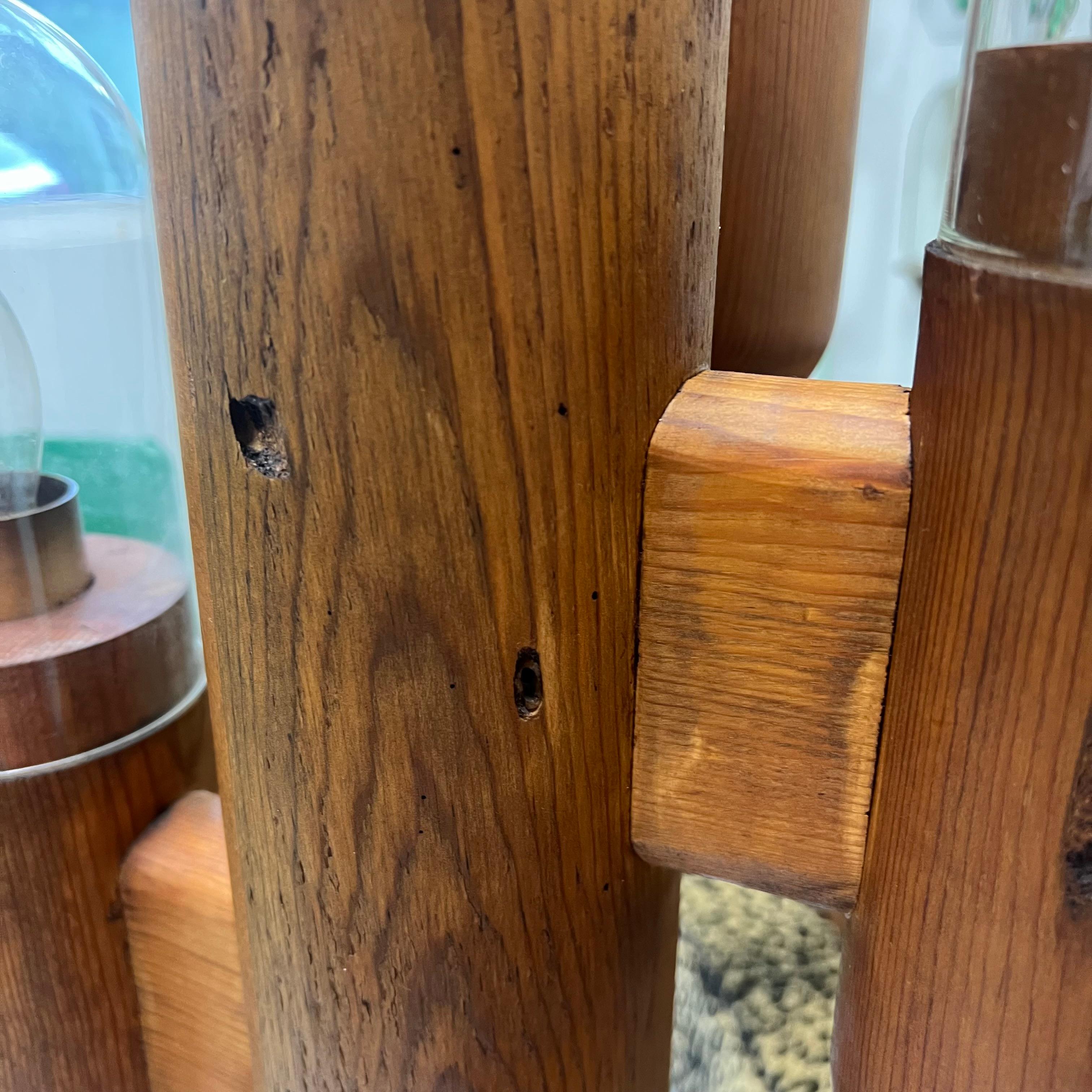 Lampada da terra a forma di cactus in legno di pino di metà secolo in vendita 10
