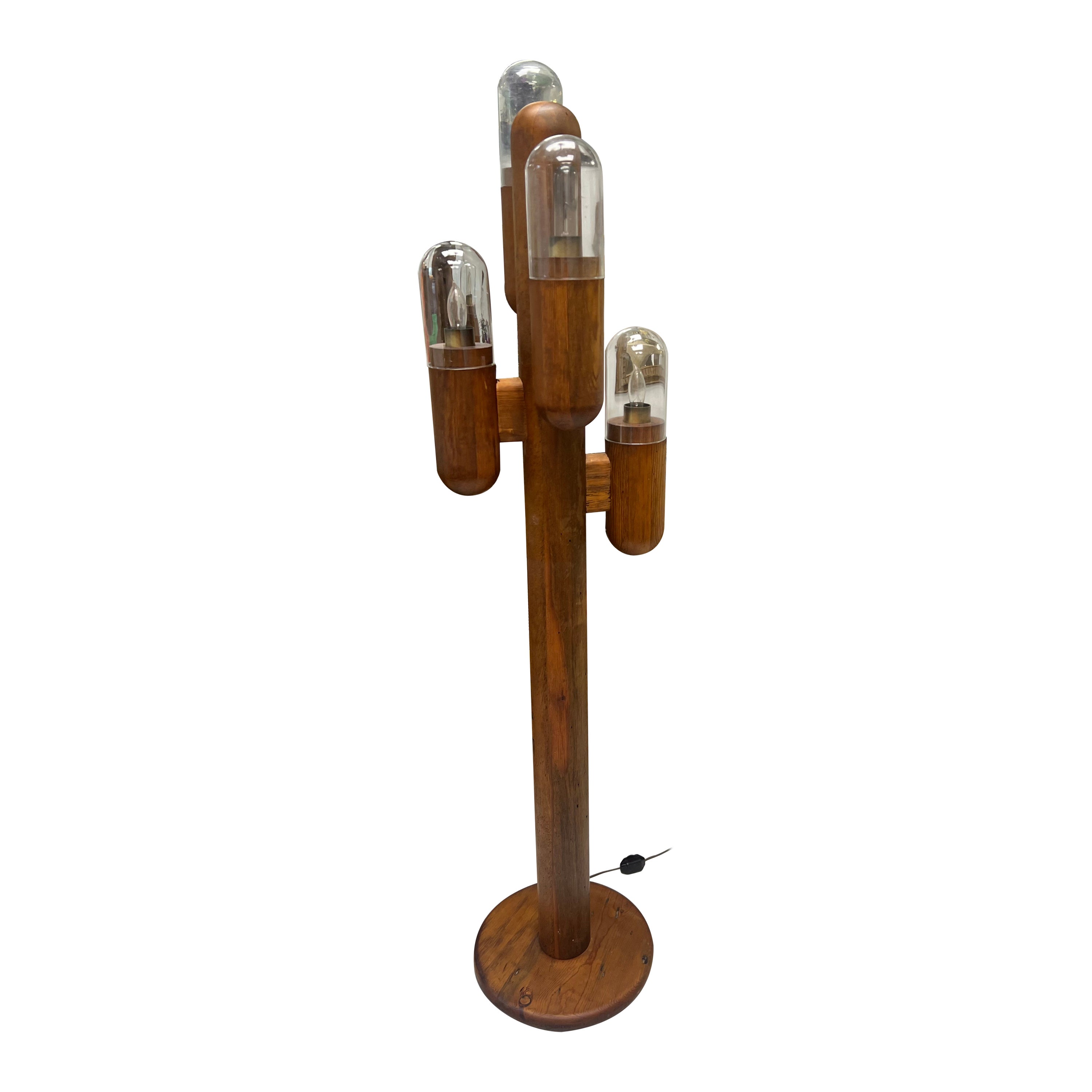 Mid-Century Modern pine Cactus Shaped Floor Lamp