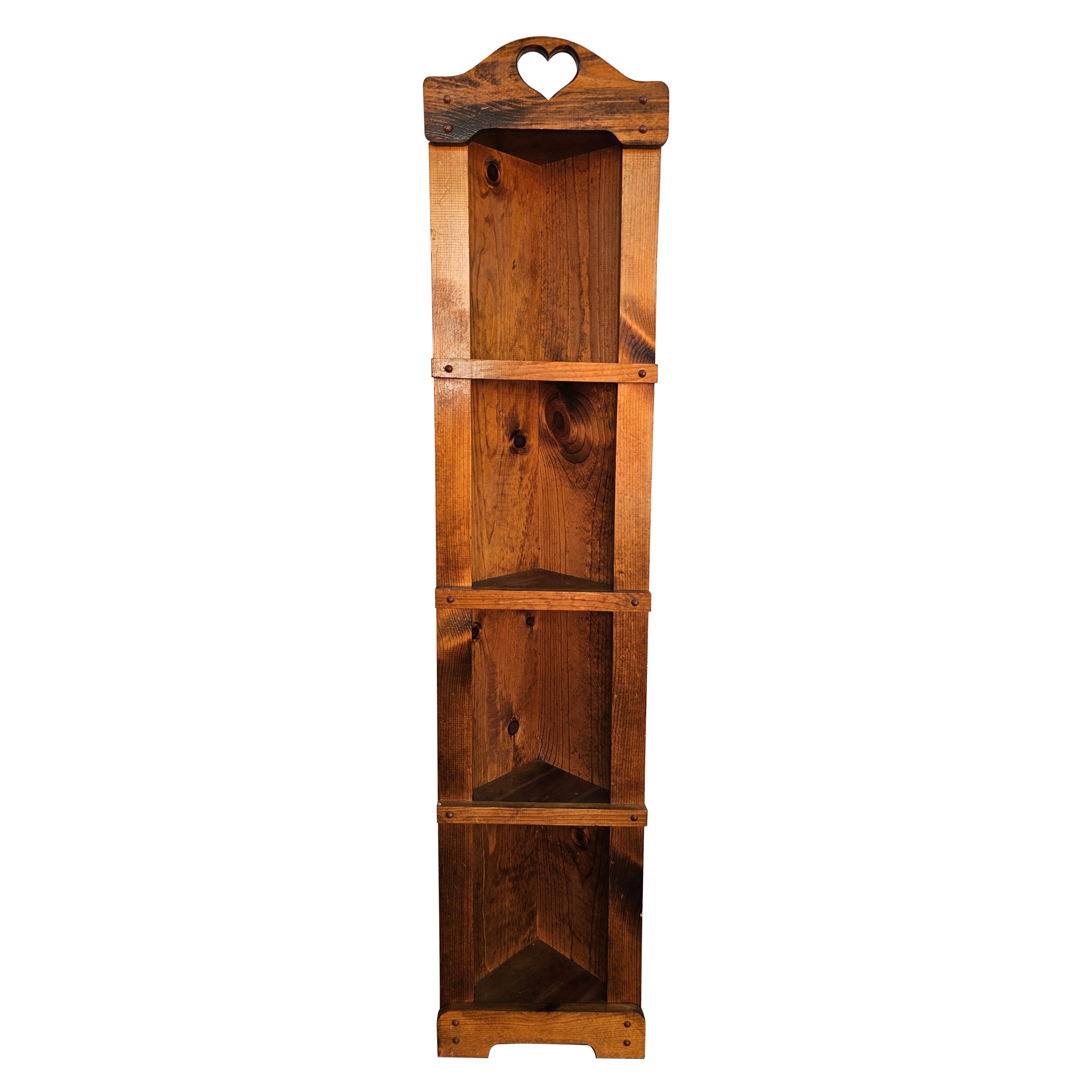 Mid-Century Modern Pine Corner Shelf