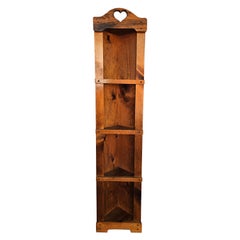 Mid-Century Modern Pine Corner Shelf