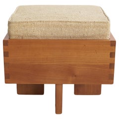 Mid-century modern pine stool in the style of Frank Lloyd Wright 1950