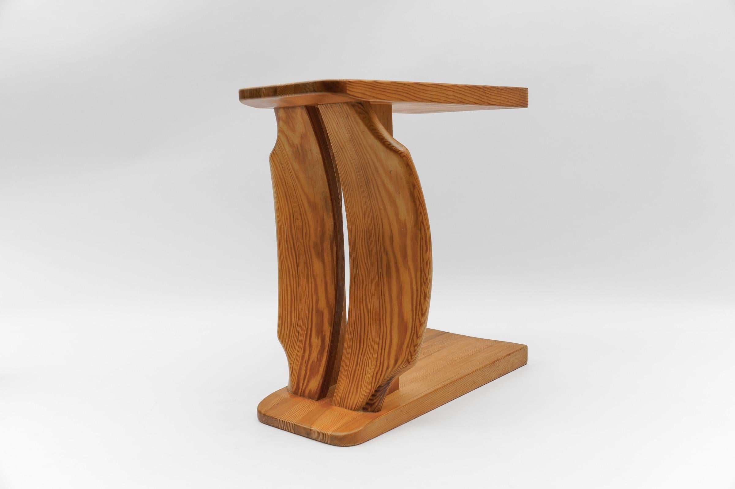 Late 20th Century Mid-Century Modern Pine Wood Stool by Gilbert Marklund for Furusnickarn AB For Sale