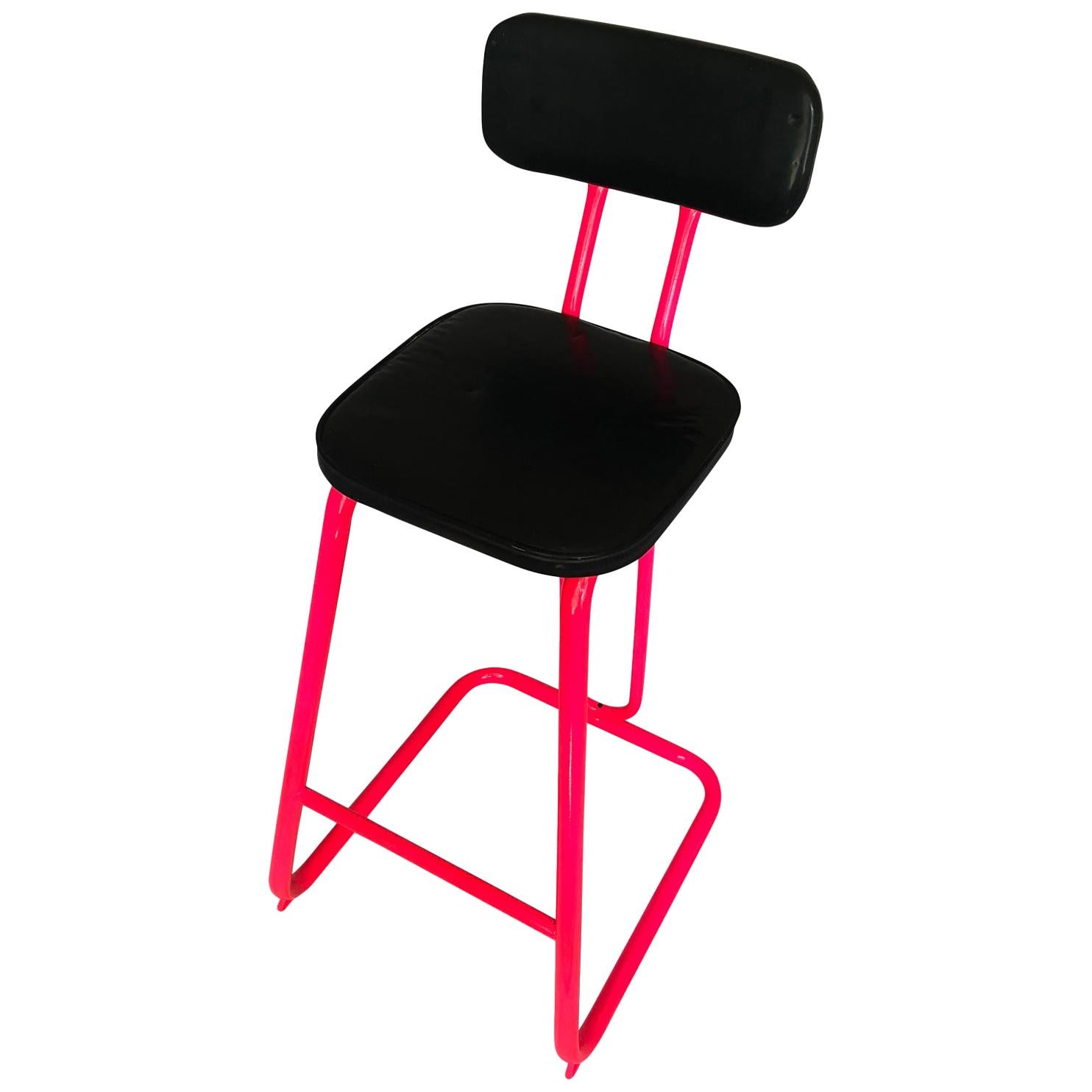 Mid-Century Modern Pink Bar Stool By Daystrom And Knoll