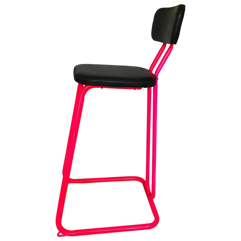 MidCentury Modern Pink Bar Stool by Daystrom and Knoll For Sale at