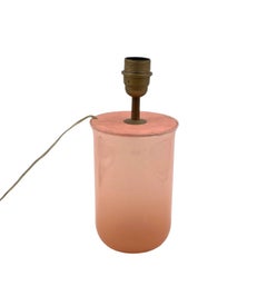Mid-century modern pink Murano glass table lamp base, Italy, 1950s