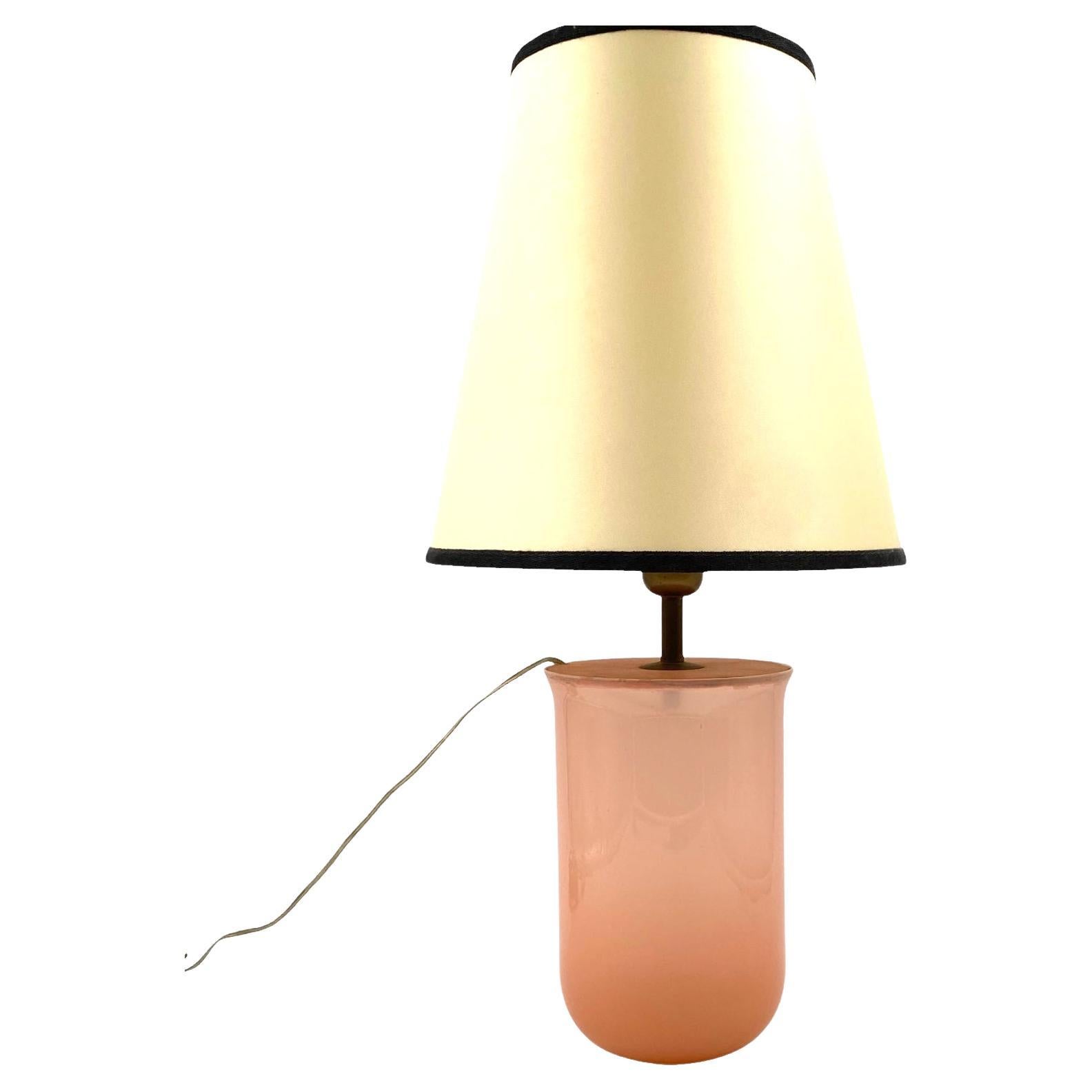 Moderne Tischlampe aus rosa Muranoglas aus der Mitte des Jahrhunderts, Italien, 1950er Jahre